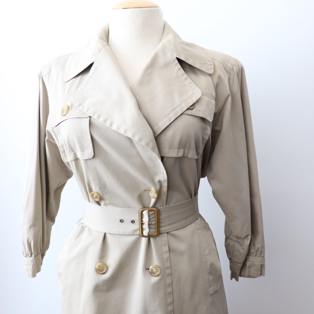 Vintage 70's Ysl Rive Gauche Khaki Double Breaste… - image 3